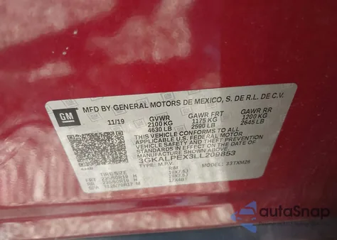 2020 GMC Terrain Fwd Slt z USA, uszkodzony, nr VIN 3GKALPEX3LL209853